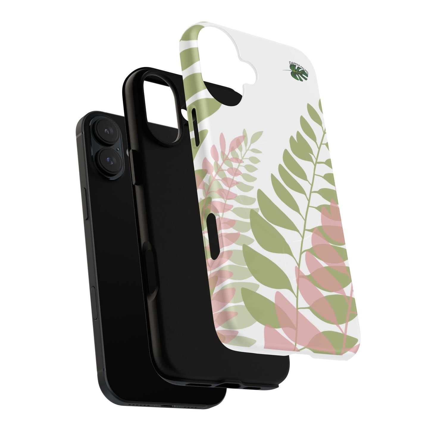 Dapper Palms Tough Phone Case - Pink and Green Leaf