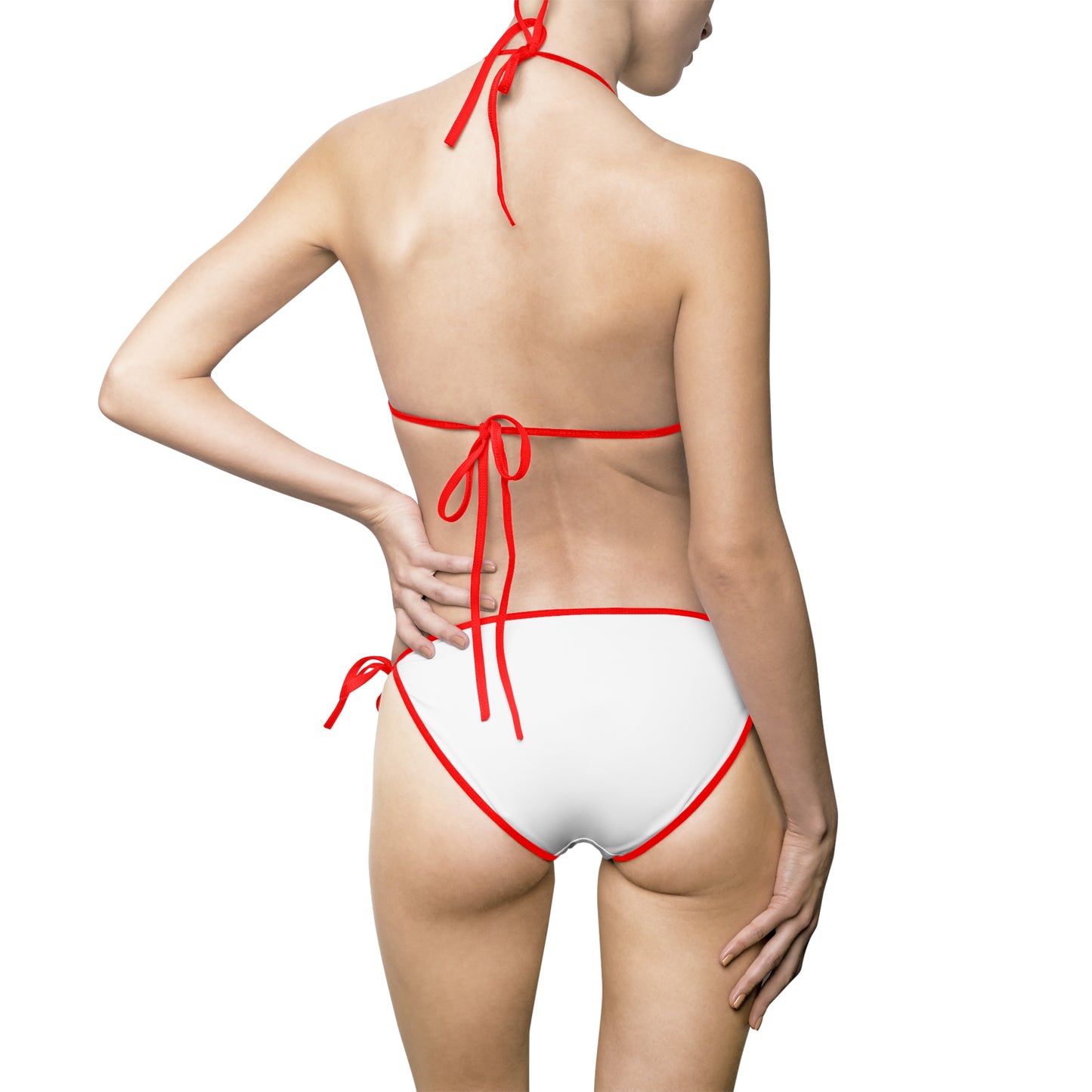 Dapper Palms White Bikini Set - Elegant Beachwear