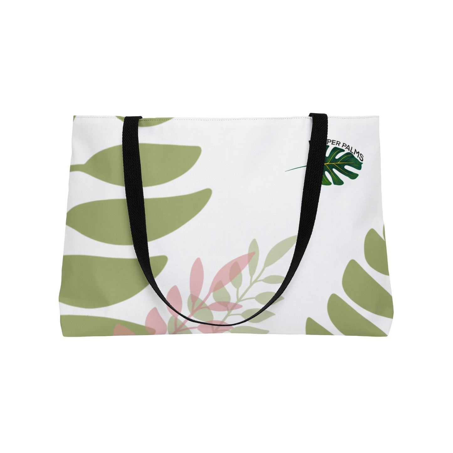 Dapper Palms Pink and Green Leaf Tote Bag