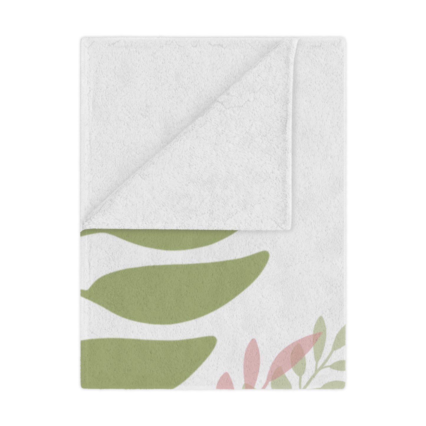 Dapper Palms Cozy Microfiber Blanket - Pink and Green Leaf