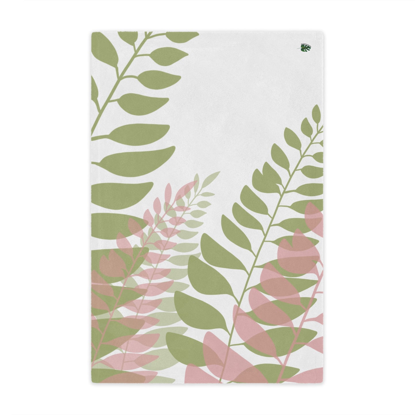 Dapper Palms Cozy Microfiber Blanket - Pink and Green Leaf