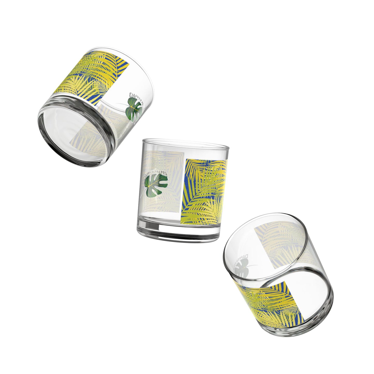 Dapper Palms Rocks Glass - Home Bar & Summer Celebrations