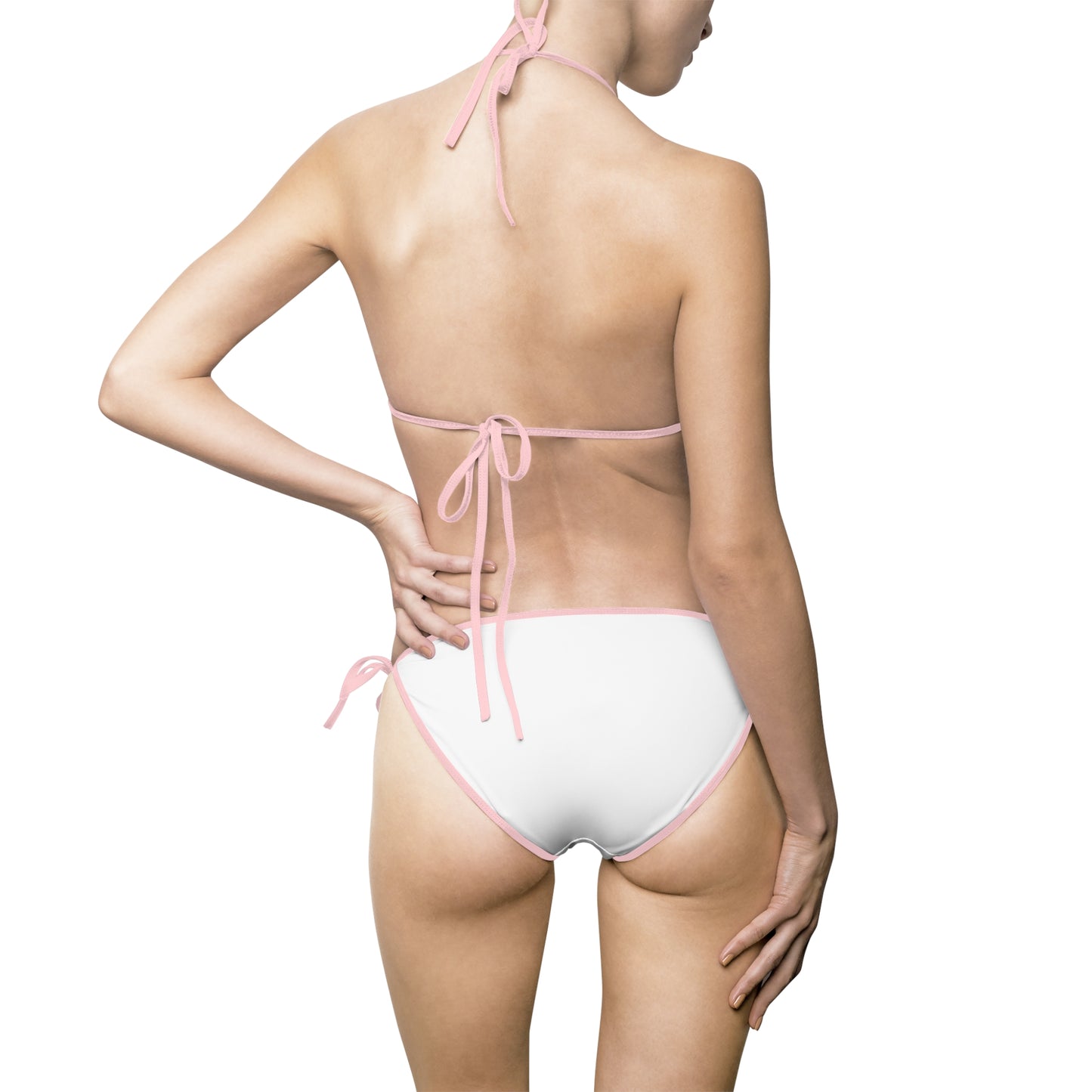 Dapper Palms White Bikini Set - Elegant Beachwear