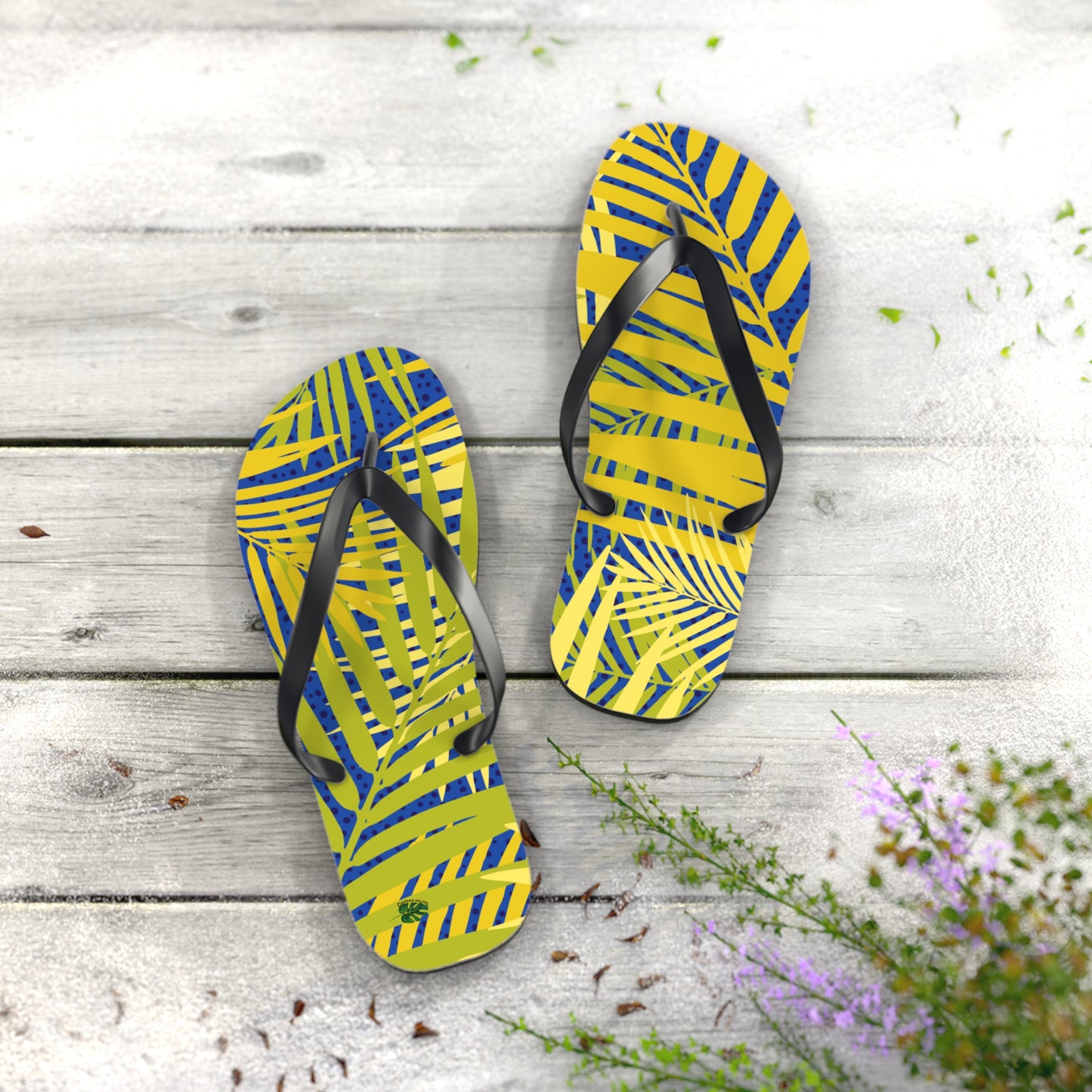 Dapper Palms Tropical Flip Flops