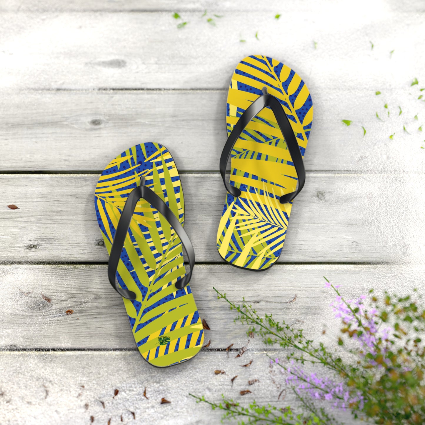 Dapper Palms Tropical Flip Flops