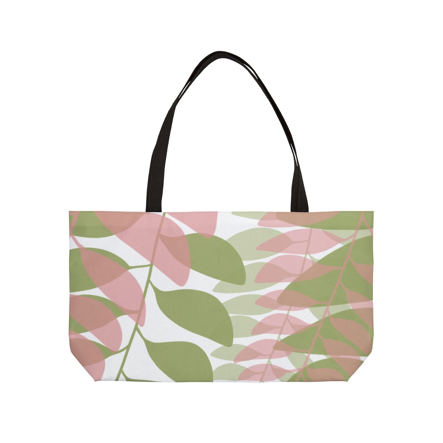 Dapper Palms Pink and Green Leaf Tote Bag