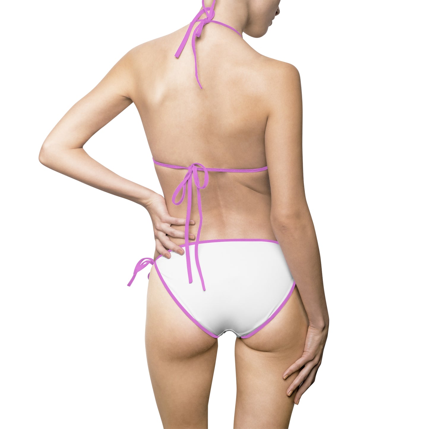 Dapper Palms White Bikini Set - Elegant Beachwear