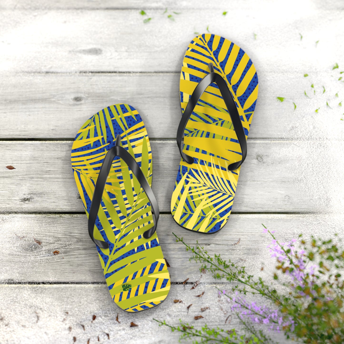 Dapper Palms Tropical Flip Flops