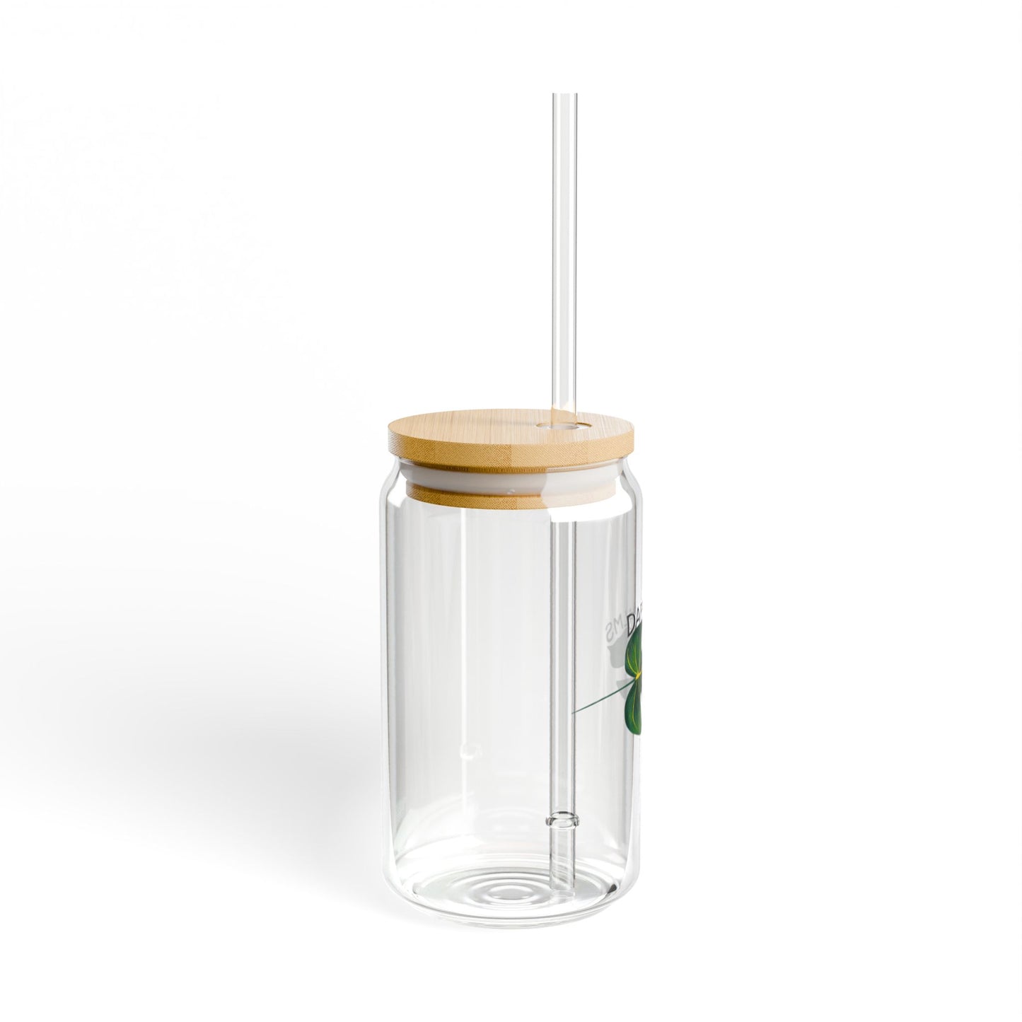 Dapper Palms 16oz Bamboo-Lid Sipper Glass - Sustainable and Stylish