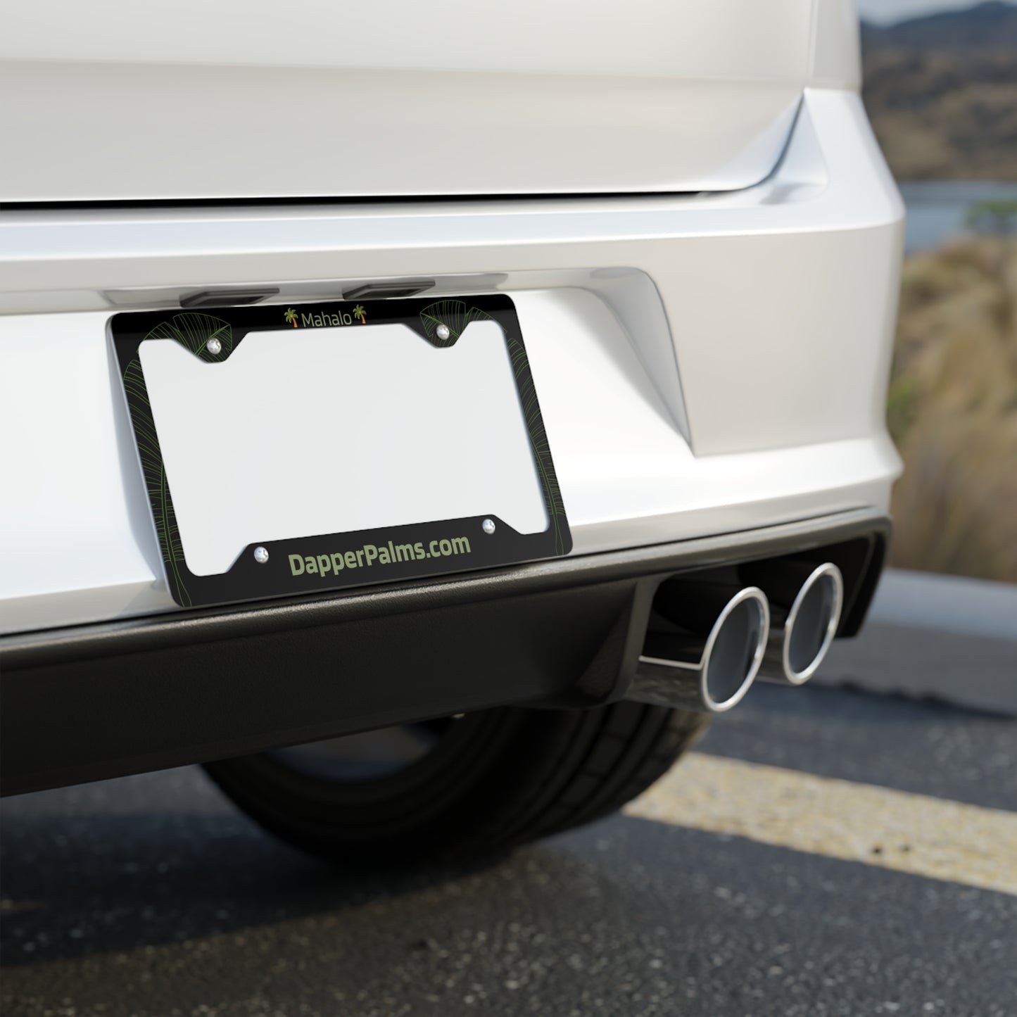 Dapper Palms Metal License Plate Cover - Tropical